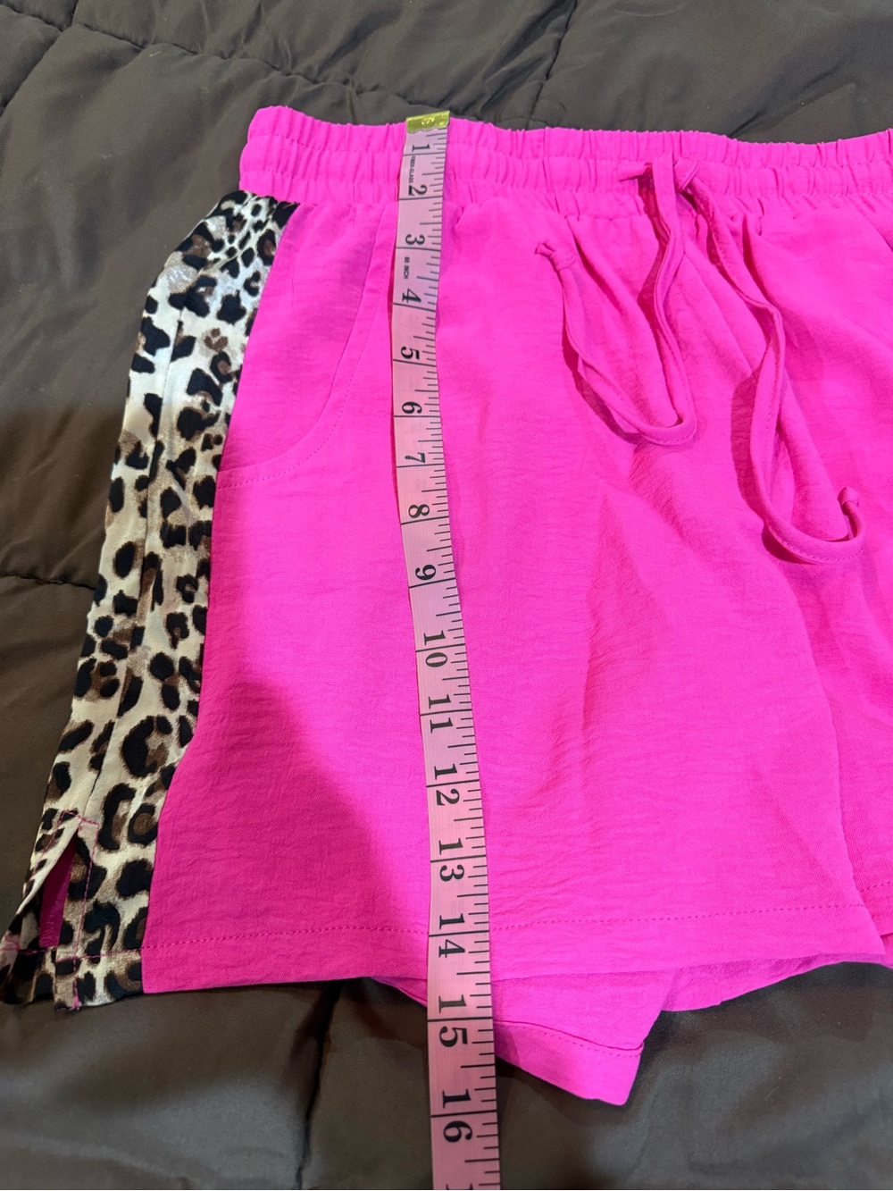 JODIFL Hot Pink Athletic Shorts with Leopard Side Panels - Picture 5 of 5